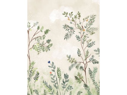 Dětská vliesová obrazová tapeta na zeď, zelená, stromečky, CW6128-1, Cute Walls, Decoprint, velikost 2,12 x 2,8 m