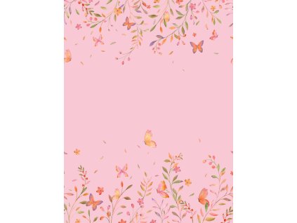 Vliesová obrazová tapeta na zeď, růžová, květiny, CW6126-2, Cute Walls, Decoprint, velikost 2,12 x 2,8 m
