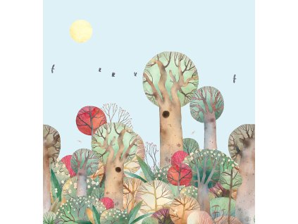 Dětská vliesová obrazová tapeta na zeď, krajina, les, CW6049-2, Cute Walls, Decoprint, velikost 2,65 x 2,8 m