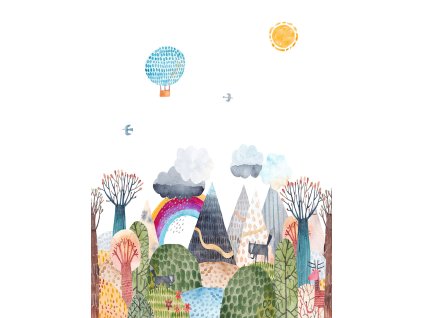 Dětská vliesová obrazová tapeta na zeď, krajina, CW6048-1, Cute Walls, Decoprint, velikost 2,12 x 2,8 m
