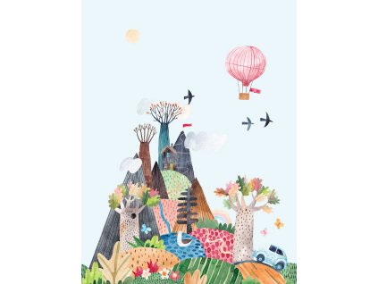 Dětská vliesová obrazová tapeta na zeď, krajina, CW6036-2, Cute Walls, Decoprint, velikost 2,12 x 2,8 m
