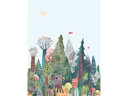 Dětská vliesová obrazová tapeta na zeď, krajina, CW6034-2, Cute Walls, Decoprint, velikost 2,12 x 2,8 m