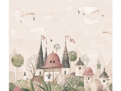 Dětská vliesová obrazová tapeta na zeď, zvířátka, CW6007-7, Cute Walls, Decoprint, velikost 3,18 x 2,8 m