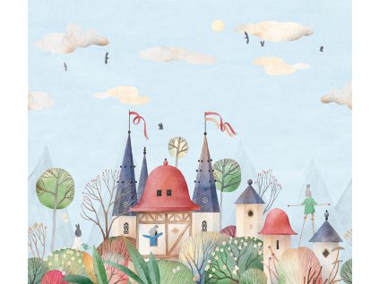 Dětská vliesová obrazová tapeta na zeď, zvířátka, CW6007-1, Cute Walls, Decoprint, velikost 3,18 x 2,8 m