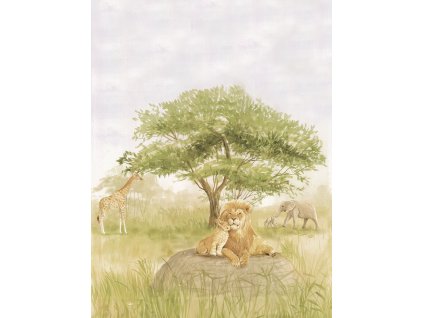 Vliesová obrazová tapeta na zeď, zvířata z Afriky, CW6114-2, Cute Walls, Decoprint, velikost 2,12 x 2,8 m