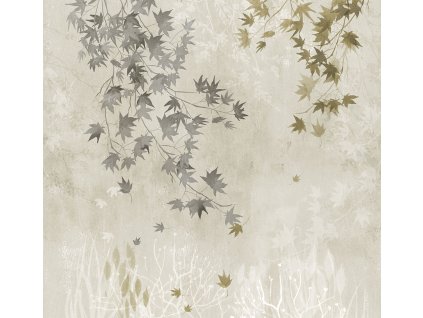 Vliesová obrazová tapeta na zeď, šedá, větvičky, listy, FW4026-3, Feature Walls, Decoprint, velikost 2,65 x 2,8 m