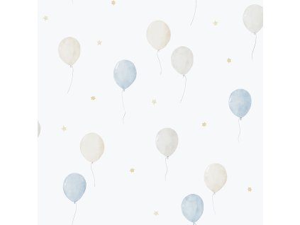Dětská vliesová tapeta na zeď, modrá, balonky, 287-2, Enzo, ICH Wallcoverings, velikost 10,05 x 0,53 m