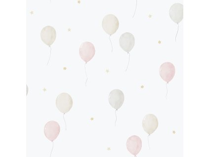 Dětská vliesová tapeta na zeď, růžová, balonky, 287-1, Enzo, ICH Wallcoverings, velikost 10,05 x 0,53 m