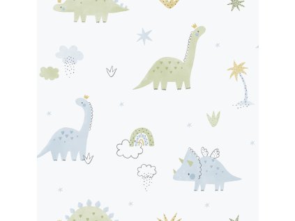 Dětská vliesová tapeta na zeď, modro-zelená, dinosauři, 283-2, Enzo, ICH Wallcoverings, velikost 10,05 x 0,53 m