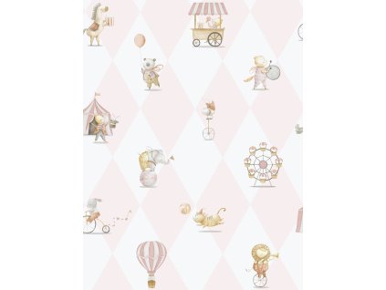 Dětská vliesová tapeta na zeď, růžová, zvířátka, 282-1, Enzo, ICH Wallcoverings, velikost 10,05 x 0,53 m
