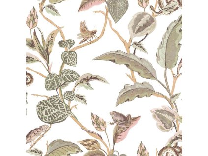 Vliesová tapeta na zeď, zeleno-růžová, listy, 15507, Botany House, Cristiana Masi by Parato, velikost 10,05 x 0,53 m