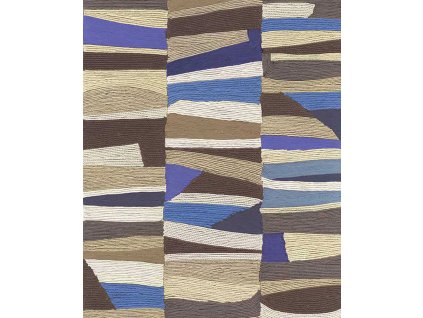 Vliesová tapeta na zeď, modro-béžová,  imitace rohože, 340572, Groovy, Eijffinger, velikost 10 x 0,7 m