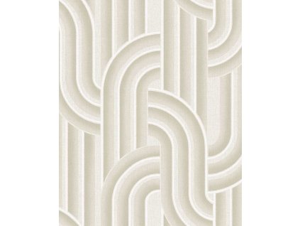 Geometrická vliesová tapeta na zeď, šedo-béžová, retro, 340560, Groovy, Eijffinger, velikost 10 x 0,52 m