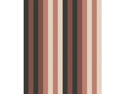Vliesová tapeta na zeď, hnědo-béžová, geometrická, pruhy, ROM504, Romance, Masureel, velikost 10,05 x 0,53 m