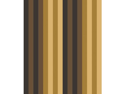 Vliesová tapeta na zeď, hnědo-zlatá, geometrická, pruhy, ROM502, Romance, Masureel, velikost 10,05 x 0,53 m