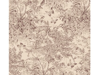 Vliesová tapeta na zeď, béžovo-hnědá, leopard, příroda, ZON205, Amazone, Masureel, velikost 10,05 x 0,7 m