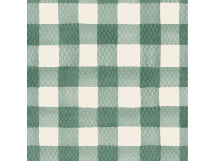 Vliesová tapeta na zeď, zelená, kostka, káro, 125516, Cath Kidstone, velikost 10 x 0,52 m