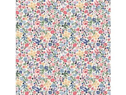 Vliesová tapeta na zeď, bílá, květiny, 125506, Cath Kidstone, velikost 10 x 0,52 m