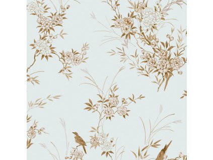Vliesová tapeta na zeď, modrá, květiny, ptáčci, 125121, Shabby Chic by Rachel Ashwell, velikost 10 x 0,52 m