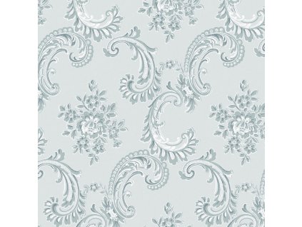 Vliesová tapeta na zeď, modrá, zámecká, ornamenty, 125114, Shabby Chic by Rachel Ashwell, velikost 10 x 0,52 m