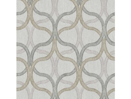 Geometrická vliesová tapeta na zeď, šedo-béžová, 128009, Refine, Graham Brown Boutique, velikost 10 x 0,52 m