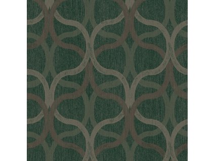 Geometrická vliesová tapeta na zeď, zelená, 128006, Refine, Graham Brown Boutique, velikost 10 x 0,52 m