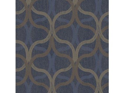 Geometrická vliesová tapeta na zeď, modrá, 128000, Refine, Graham Brown Boutique, velikost 10 x 0,52 m