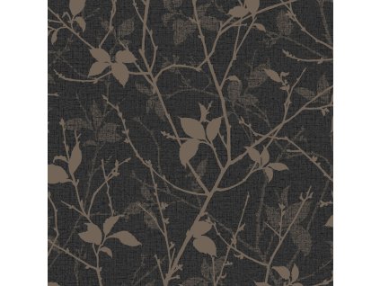 Vliesová tapeta na zeď, šedo-hnědá, listy, větvičky, 122432, Refine, Graham Brown Boutique, velikost 10 x 0,52 m