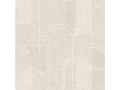Vliesová tapeta na zeď, krémovo-béžová, geometrická, Art Deco, 4191, Alla Tiders Hus, Borastapeter, velikost 10,05 x 0,53 m