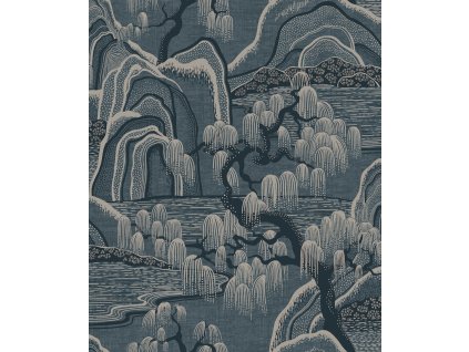 Vliesová tapeta na zeď, modrá, zahrada, 3133, Icons, Borastapeter, velikost 10,05 x 0,53 m