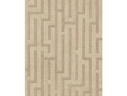 Vliesová tapeta na zeď, hnědá, hnědo-červená, imitace látky, 350534, Riviera Maison,  Eijffinger, velikost 10 x 0,52 m