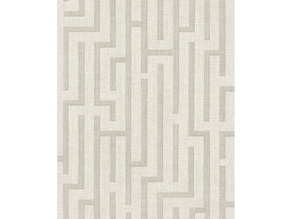 Vliesová tapeta na zeď, krémová, šedo-béžová, imitace látky, 350530, Riviera Maison,  Eijffinger, velikost 10 x 0,52 m