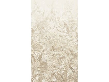 Vliesová fototapeta na zeď, béžová, listy, 350703, Riviera Maison,  Eijffinger, velikost 1,59 x 2,8 m