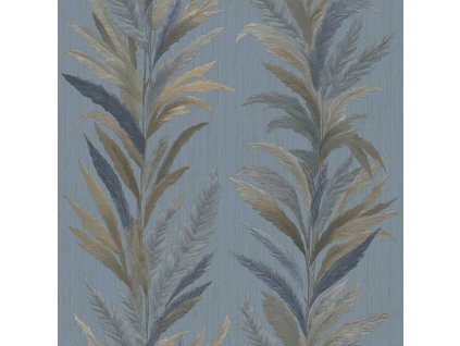 Vliesová tapeta na zeď, modrá, listy, 35906, Ornamenta, Parato by Cristiana Masi, velikost 10,05 x 0,53 m