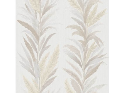 Vliesová tapeta na zeď, krémovo-šedá, listy, 35901, Ornamenta, Parato by Cristiana Masi, velikost 10,05 x 0,53 m