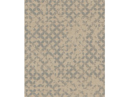 Vliesová tapeta na zeď, béžovo-stříbrná, geometrický vintage vzor, 35120, City Romance, Marburg, velikost 10,05 x 0,53 m