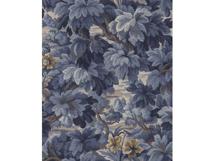Vliesová tapeta na zeď, modrá, listy, stromy, 351242, Magnifique, Eijffinger, velikost 10 x 0,7 m