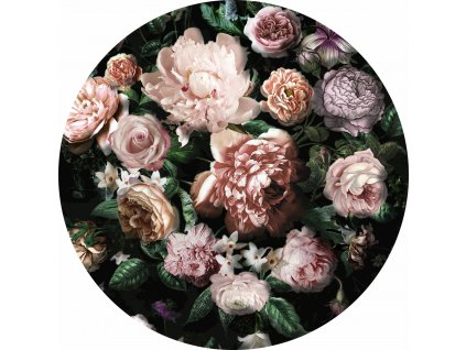 Kulatá samolepicí vliesová fototapeta KOMAR DOTs D1-032 Flower Couture, velikost ø 125 cm