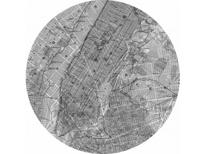 Kulatá samolepicí vliesová fototapeta KOMAR DOTs D1-056 Map, velikost ø 125 cm