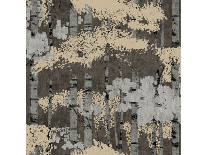 Černo-zlatá vliesová tapeta na zeď, stromy, les, A62701, Ciara, Grandeco, velikost 10,05 x 0,53 m