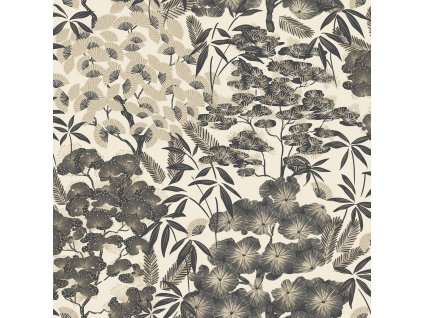 Béžová vliesová květinová tapeta na zeď, A63001, Ciara, Grandeco, velikost 10,05 x 0,53 m
