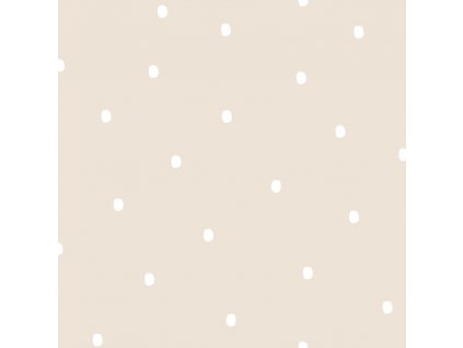 Béžová papírová tapeta s bílými puntíky 3360-3, Oh lala, ICH Wallcoverings, velikost 0,53 x 10,05 m
