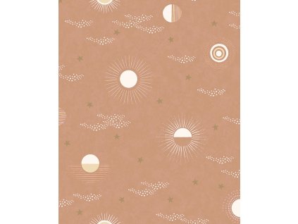 Béžová dětská vliesová tapeta na zeď vesmír, 323081, Explore, Eijffinger, velikost 0,52 x 10 m