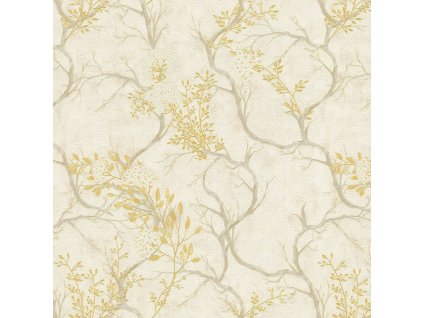 Luxusní krémová vliesová tapeta, větvičky, květy 72961, Zen, Emiliana Parati, velikost 1,06 x 10,05 m