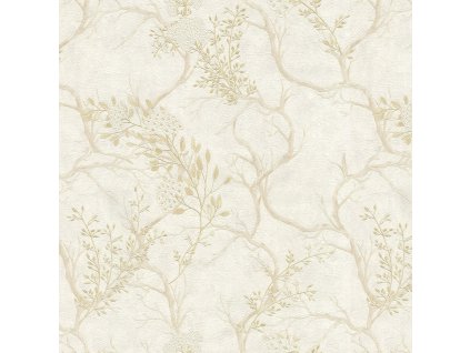 Luxusní smetanová vliesová tapeta, větvičky, květy 72957, Zen, Emiliana Parati, velikost 1,06 x 10,05 m