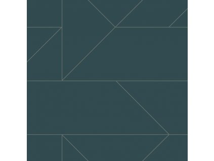 Modrá geometrická vliesová tapeta, metalické linie 347725, City Chic, Origin, velikost 0,53 x 10,05 m