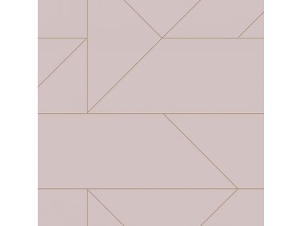 Starorůžová geometrická vliesová tapeta, metalické linie 347721, City Chic, Origin, velikost 0,53 x 10,05 m