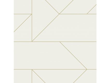 Krémová geometrická vliesová tapeta na zeď, zlaté linie 347720, City Chic, Origin, velikost 0,53 x 10,05 m