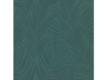 Zelená vliesová tapeta na zeď, metalické palmové listy 347710, City Chic, Origin, velikost 0,53 x 10,05 m