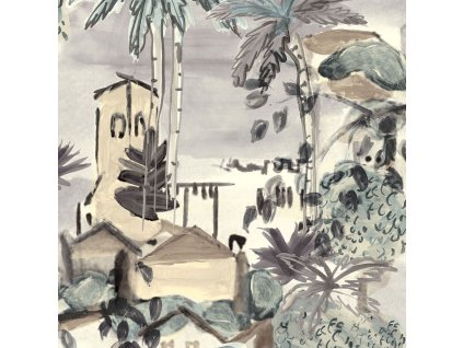 Vliesová tapeta Moře, palmy, Riviéra BR24041, Breeze, Decoprint, velikost 0,53 x 10,05 m